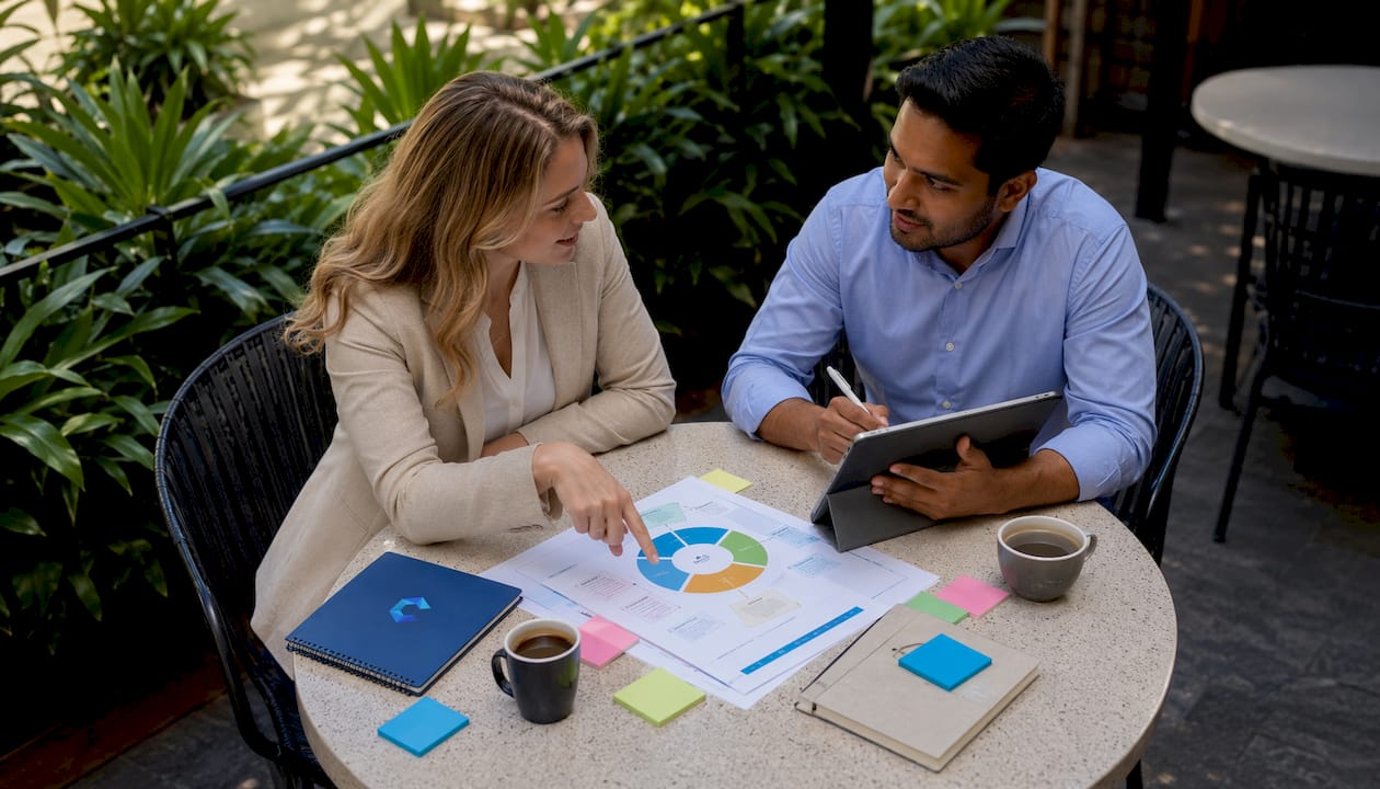 Employees collaborating in ESOP company