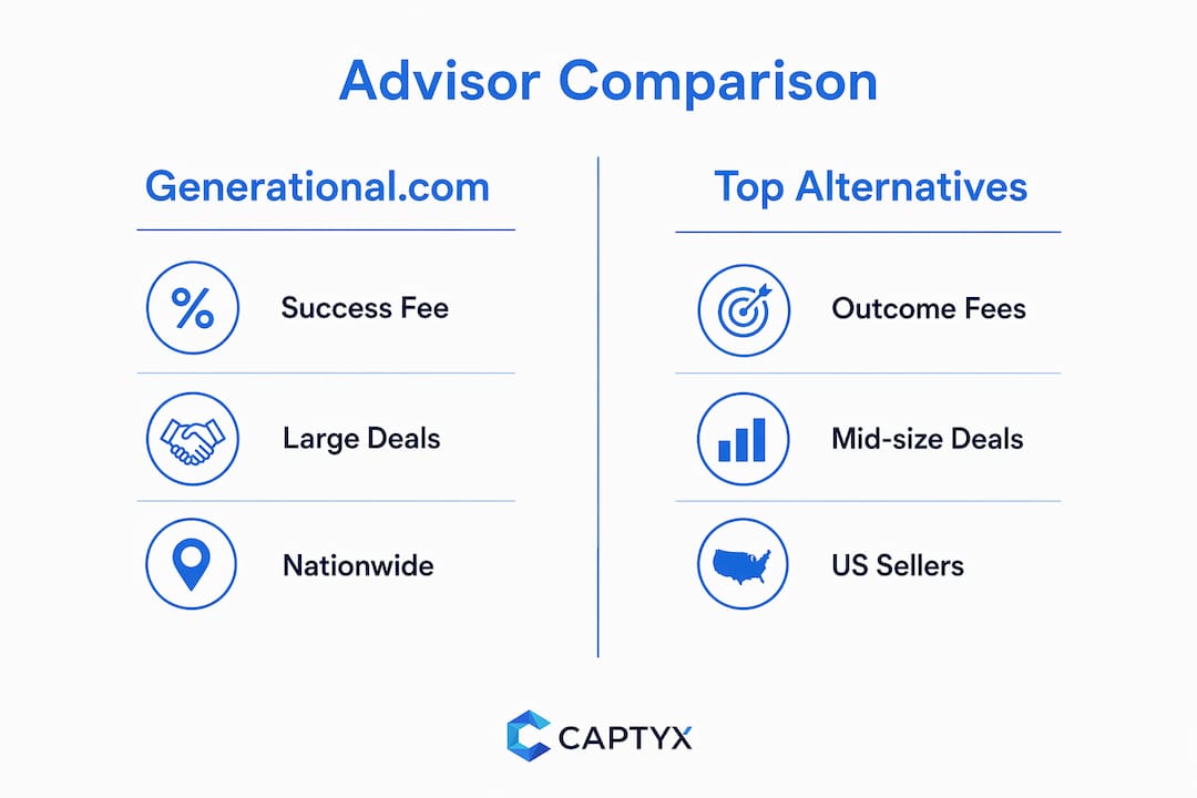 Infographic comparing Generational.com and alternatives