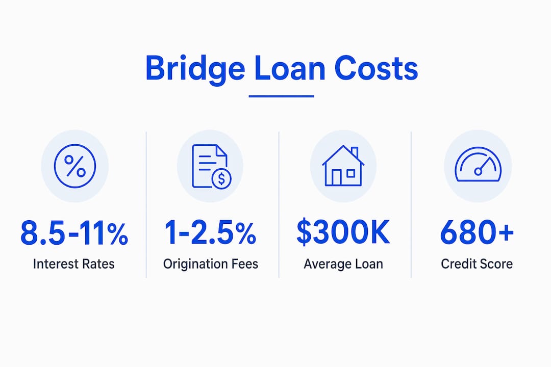 Infographic summarizing bridge loan rates and qualifications