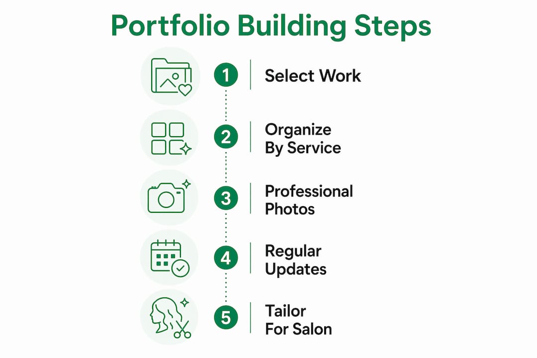 Infographic outlining portfolio building steps