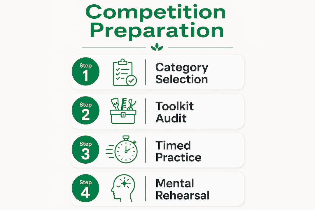 Infographic showing competition preparation steps