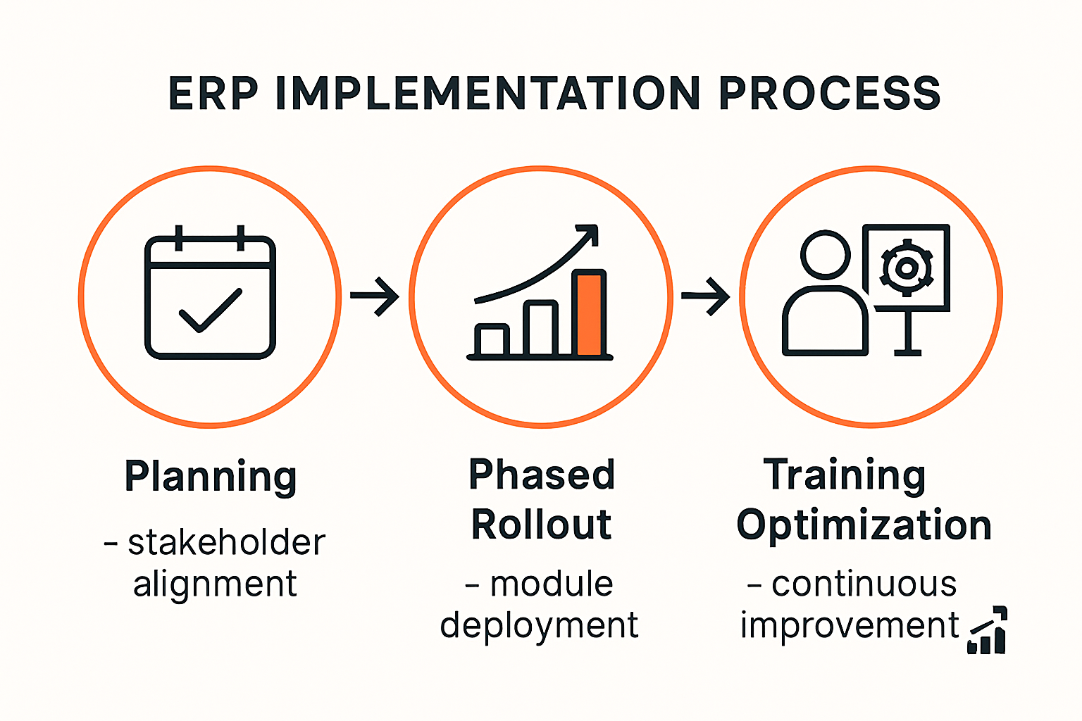 ERP implementation process flow for businesses