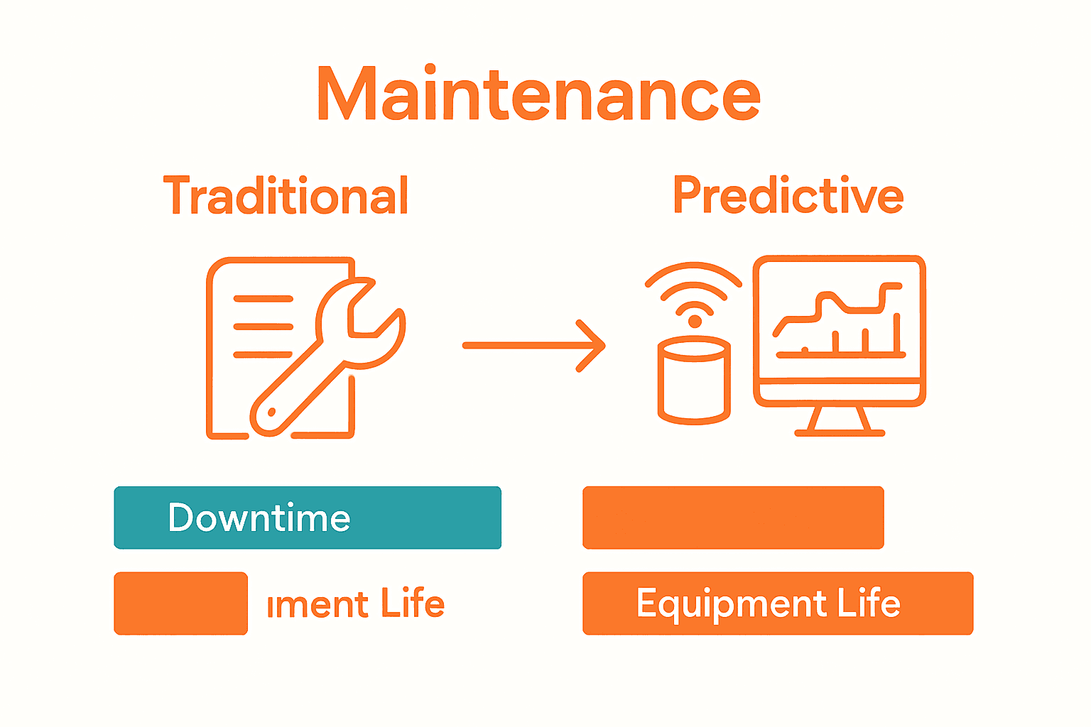 Infographic comparing traditional and predictive maintenance benefits.