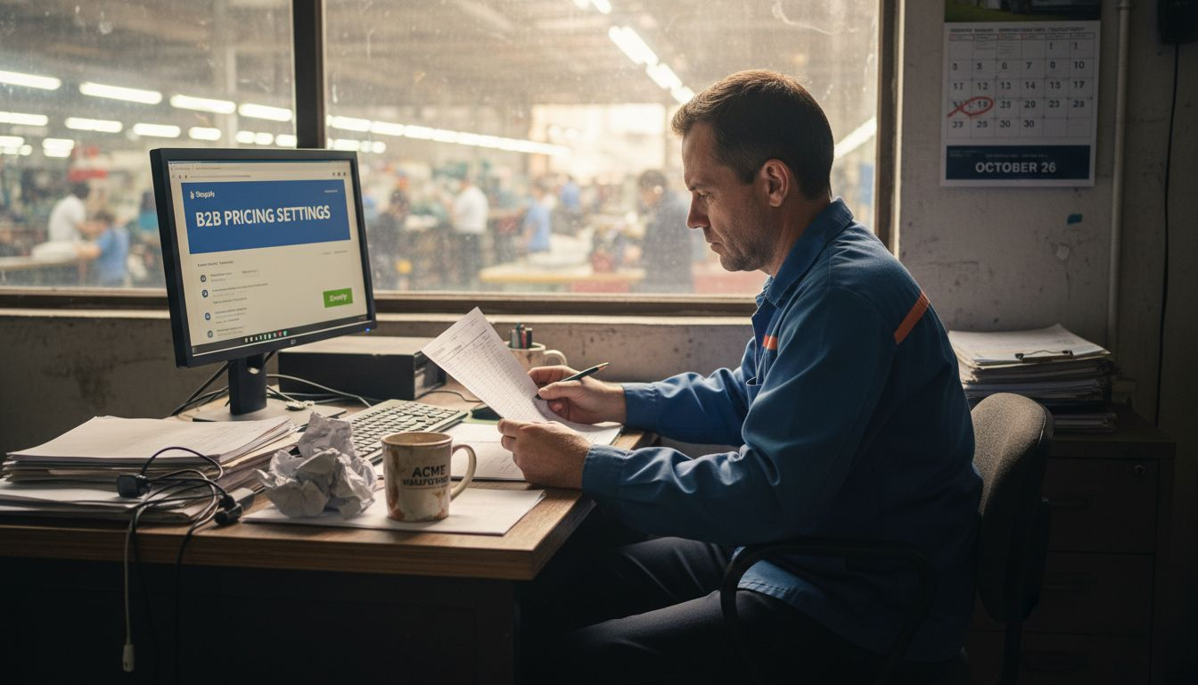 Supervisor reviewing Shopify B2B pricing tools