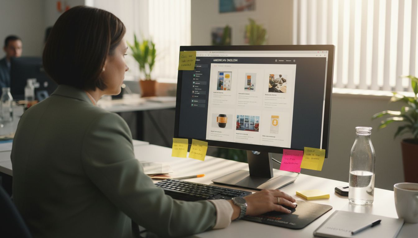 Account manager browsing digital B2B catalog