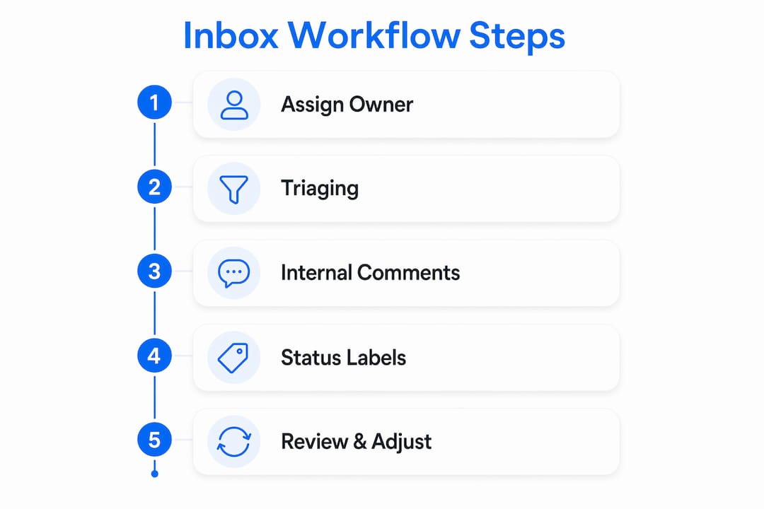 Infographic illustrating single inbox workflow steps