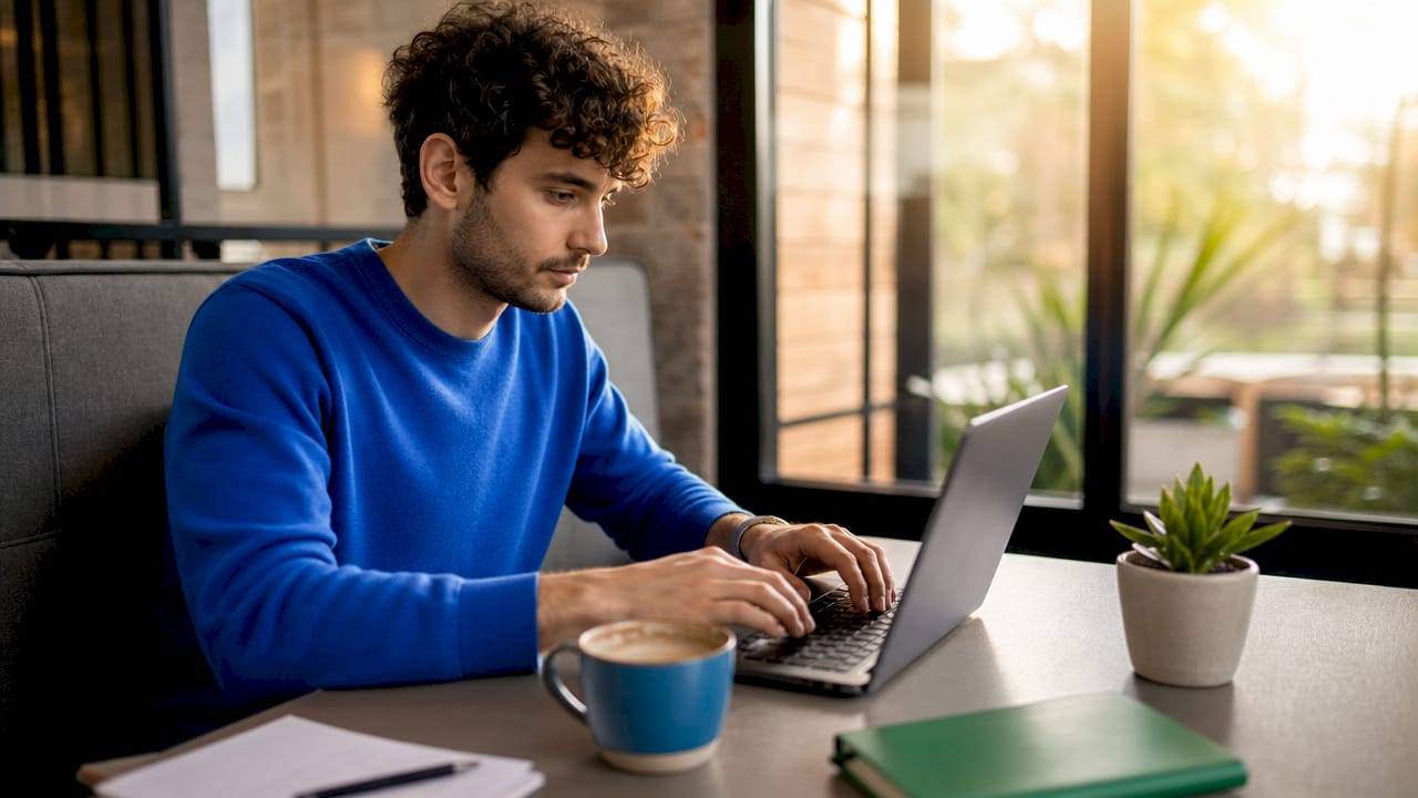 Support agent typing fast email reply