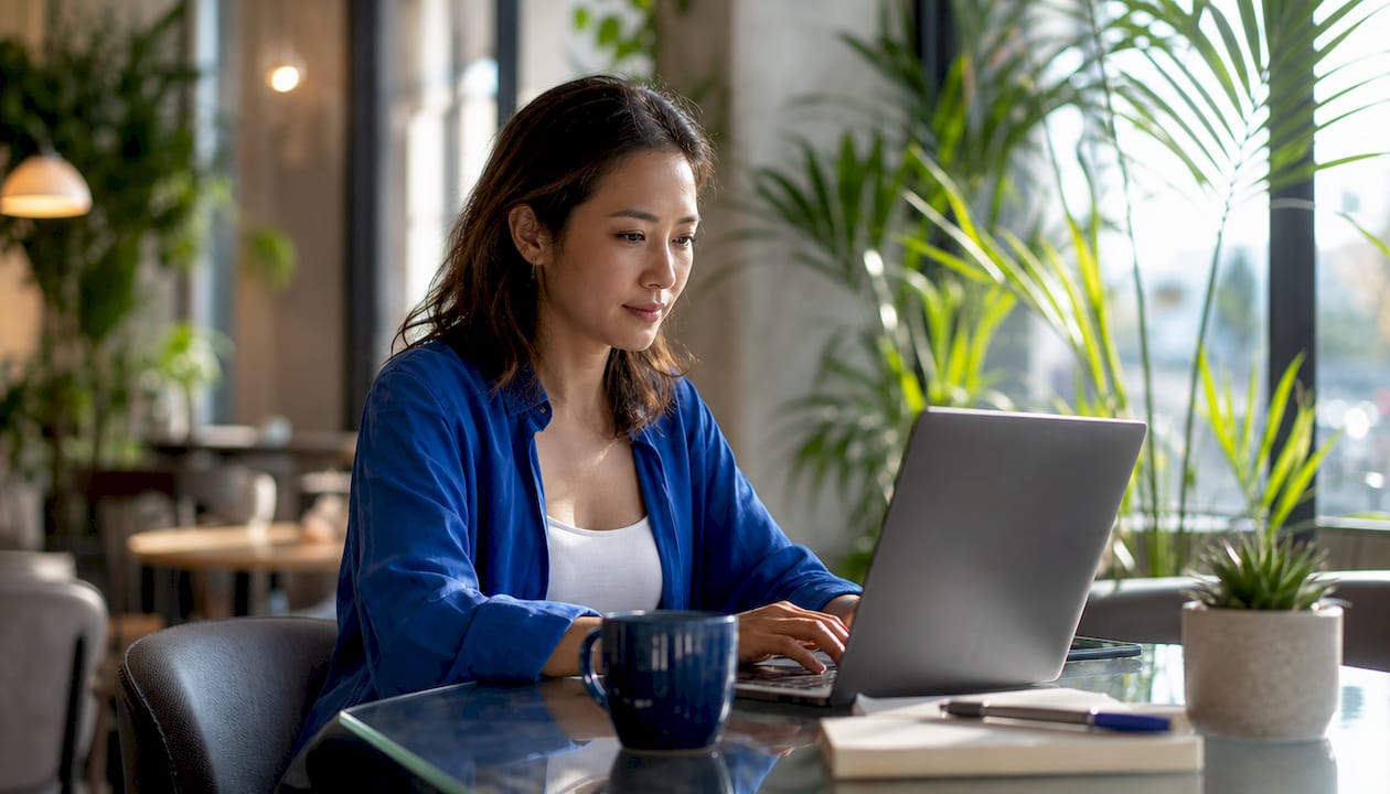Person working on personal email inbox at home