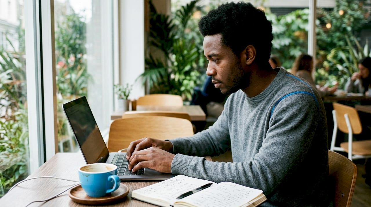 Hands typing on laptop in Microsoft Teams workspace
