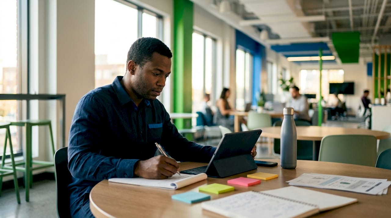 Man preparing notes on read receipt best practices
