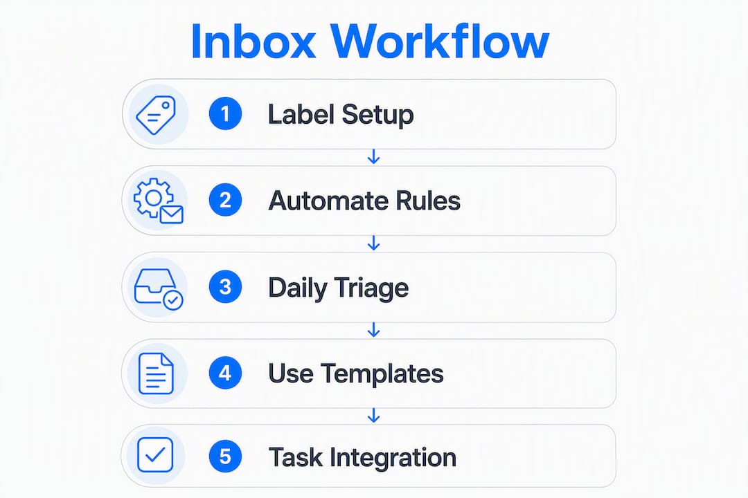 Infographic illustrating contractor inbox workflow steps