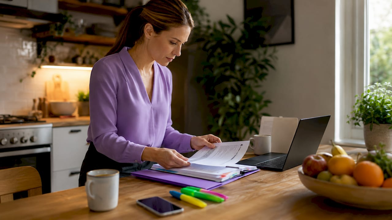Project manager preparing client onboarding documents