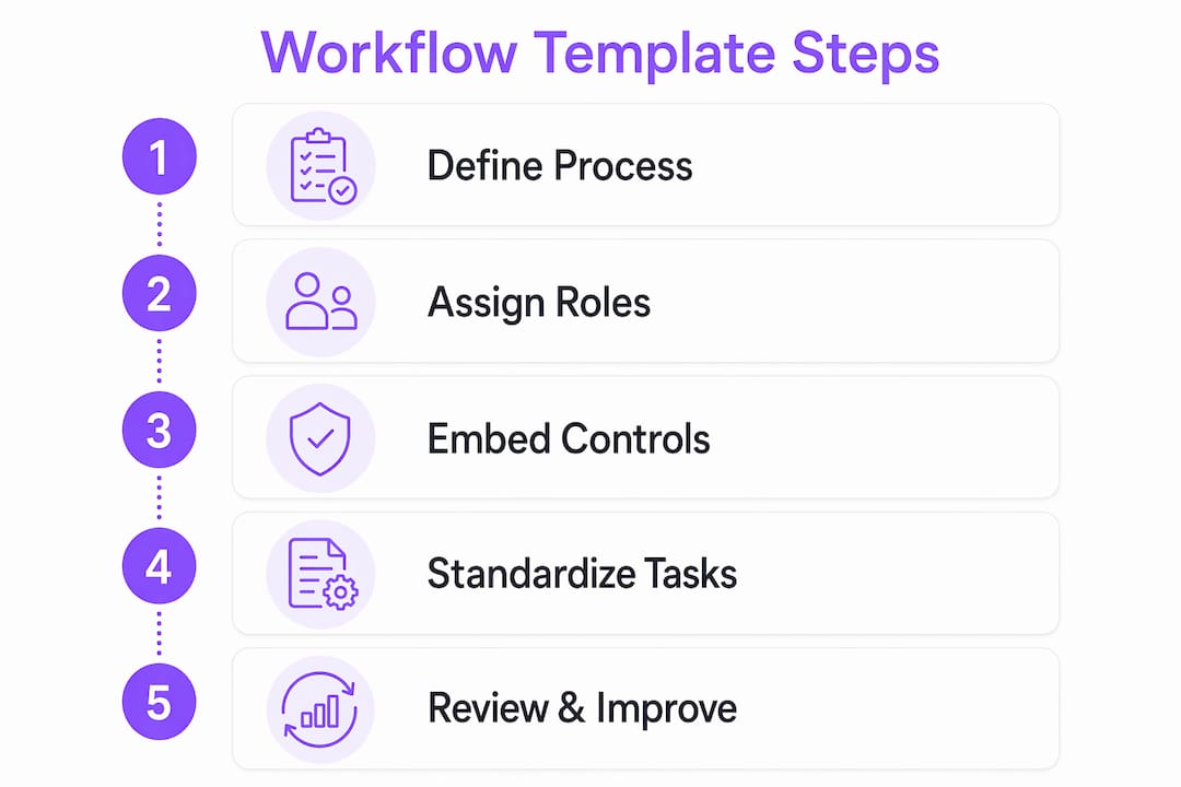 Infographic showing workflow template steps