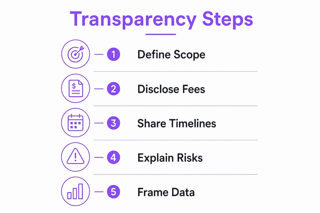 Infographic outlining transparent client onboarding steps