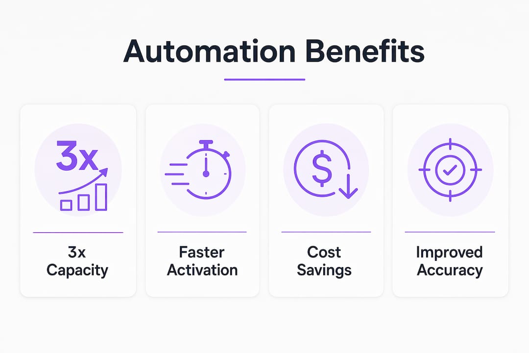 Infographic showing top automation benefits
