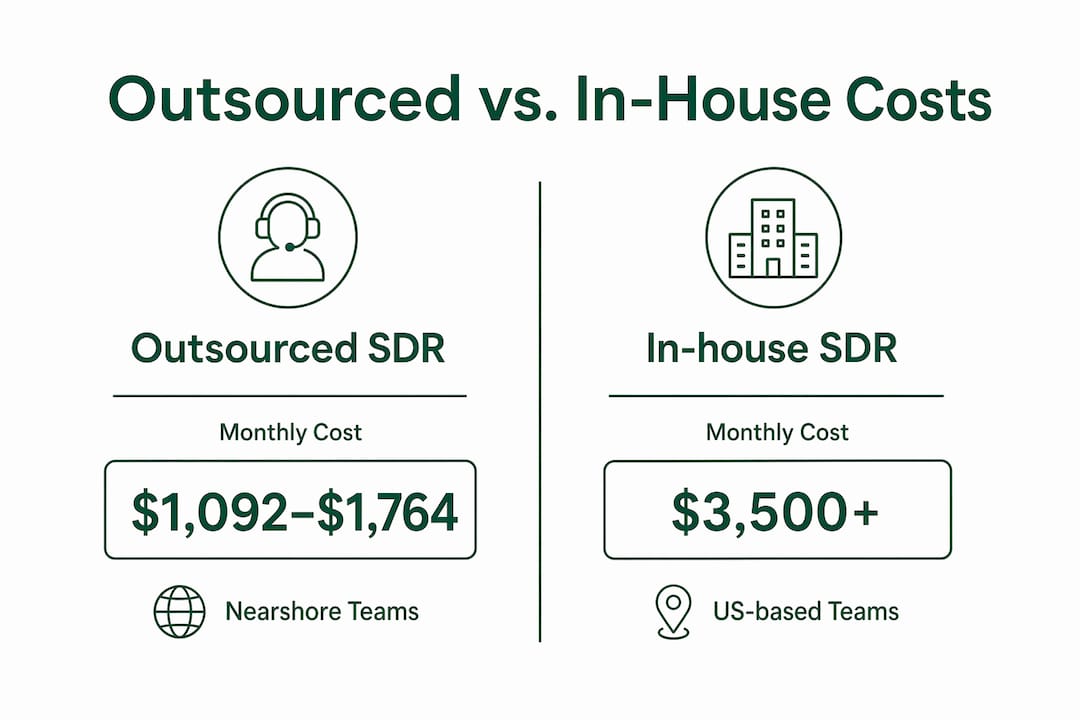 Cost comparison infographic outsourced vs in-house sales