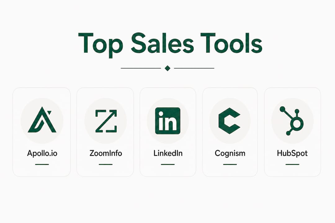 Infographic showing top sales prospecting tools hierarchy