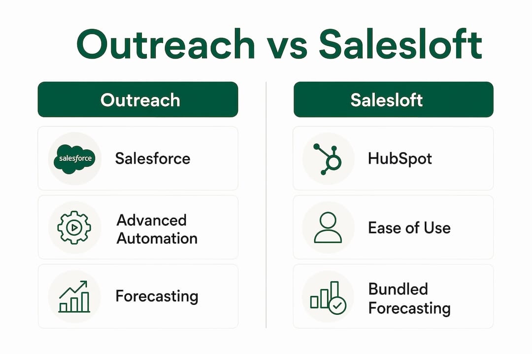 Infographic showing Outreach vs Salesloft key differences