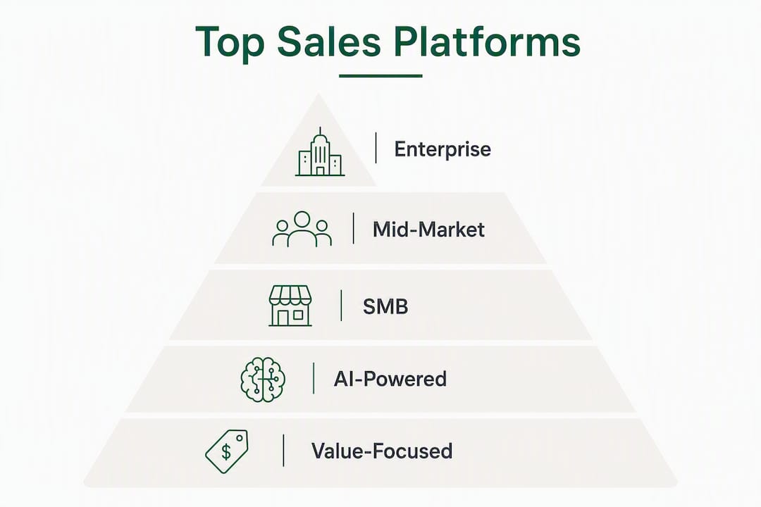 Infographic showing ranked sales engagement platforms