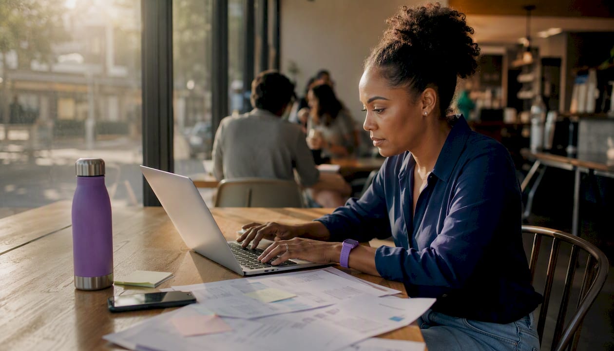 Operations manager using onboarding automation laptop