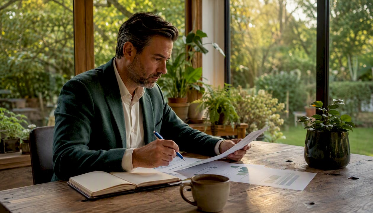 Manager analyzing cold email campaign reports