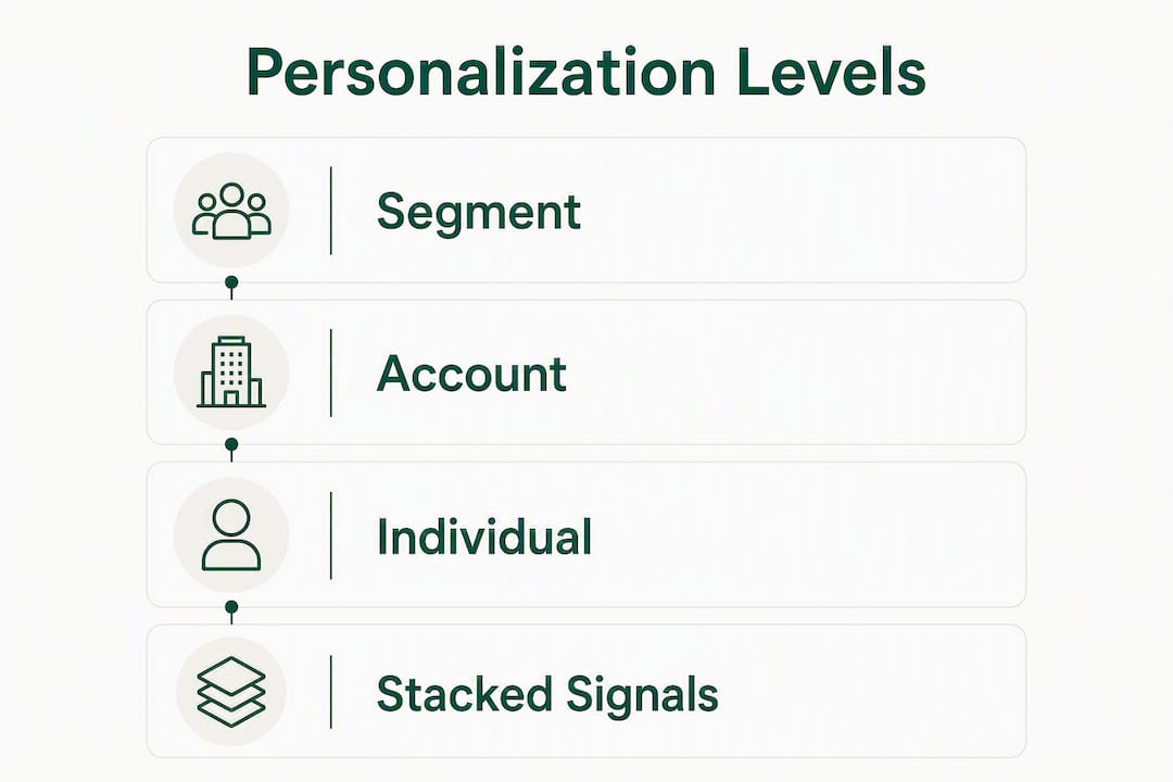 Infographic showing cold email personalization levels