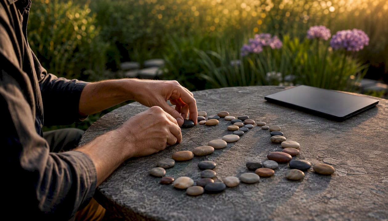 Hands stacking blocks representing compensating transactions