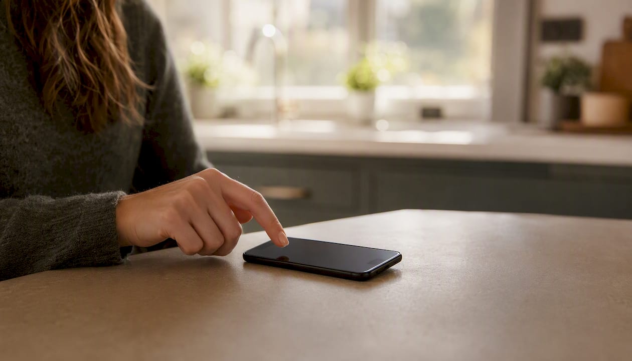 Finger poised to tap unsubscribe link area