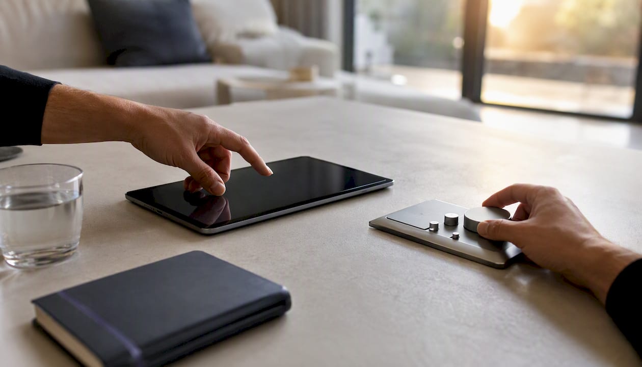 Hands automating onboarding tasks on desk