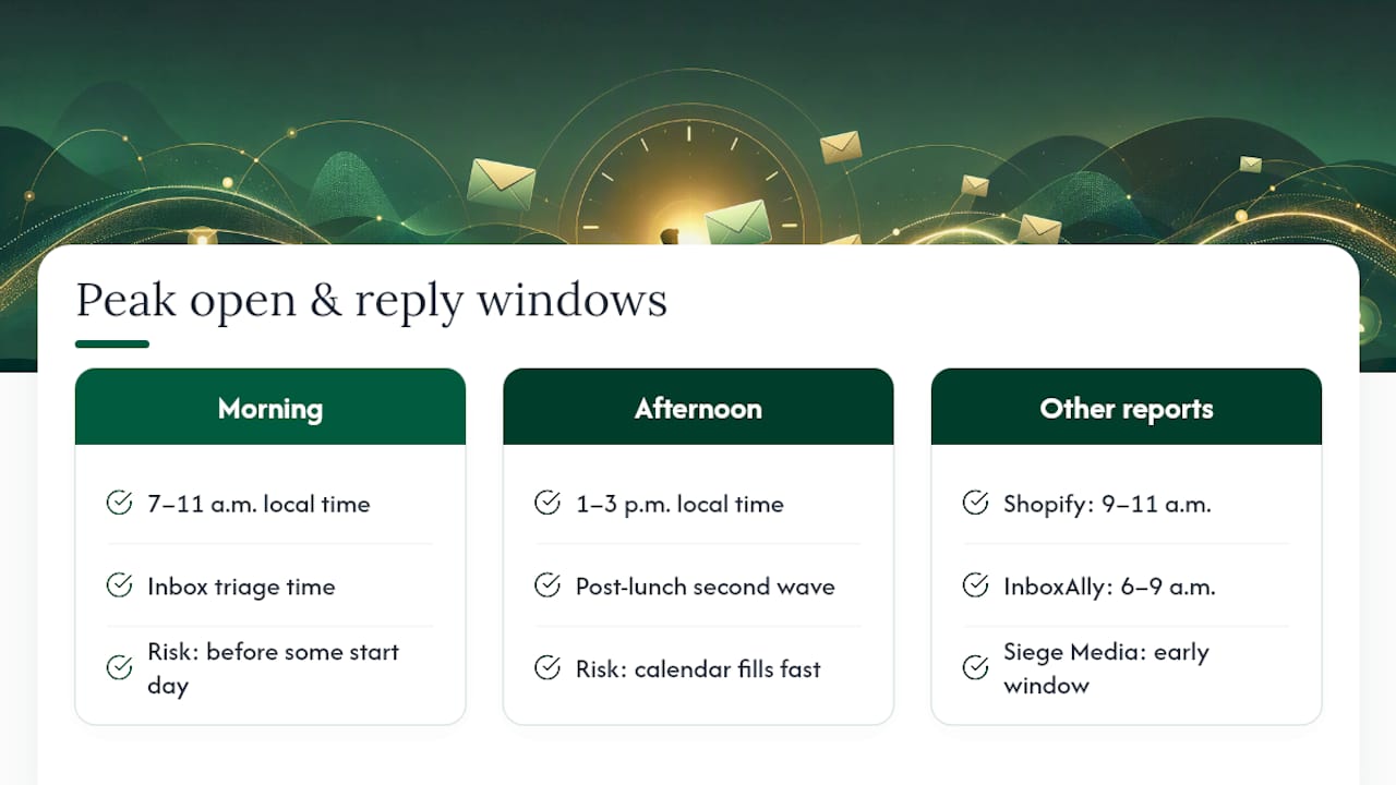 Chart comparing morning and afternoon email response windows