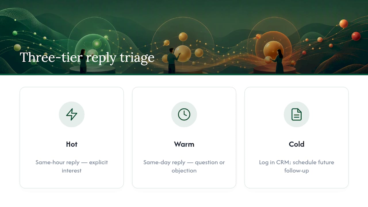 Three-tier reply triage priority workflow