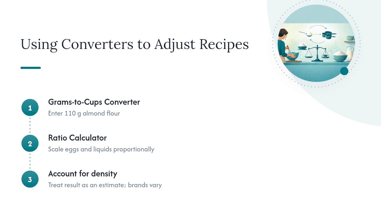 Workflow from flour weight conversion to recipe scaling