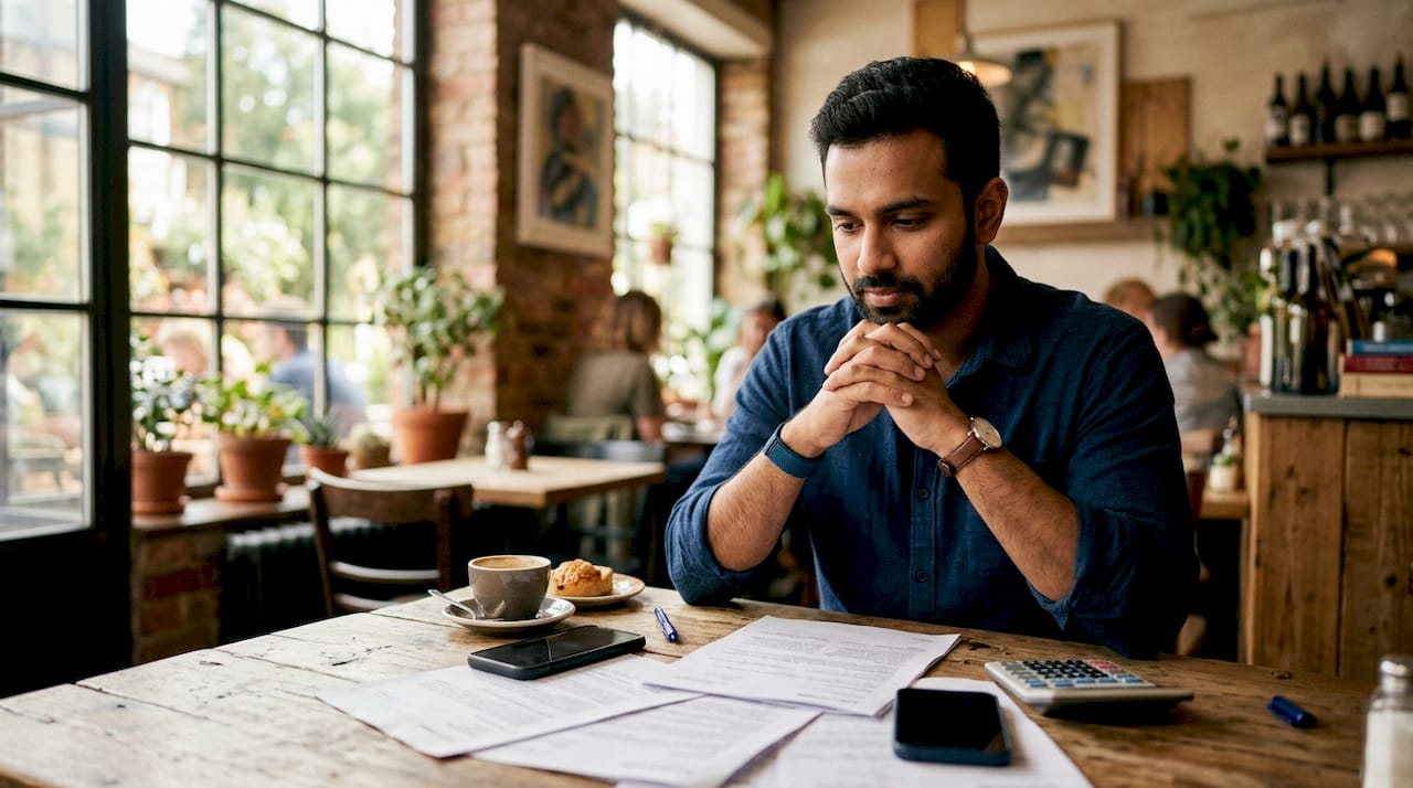 Man reviewing home financing documents