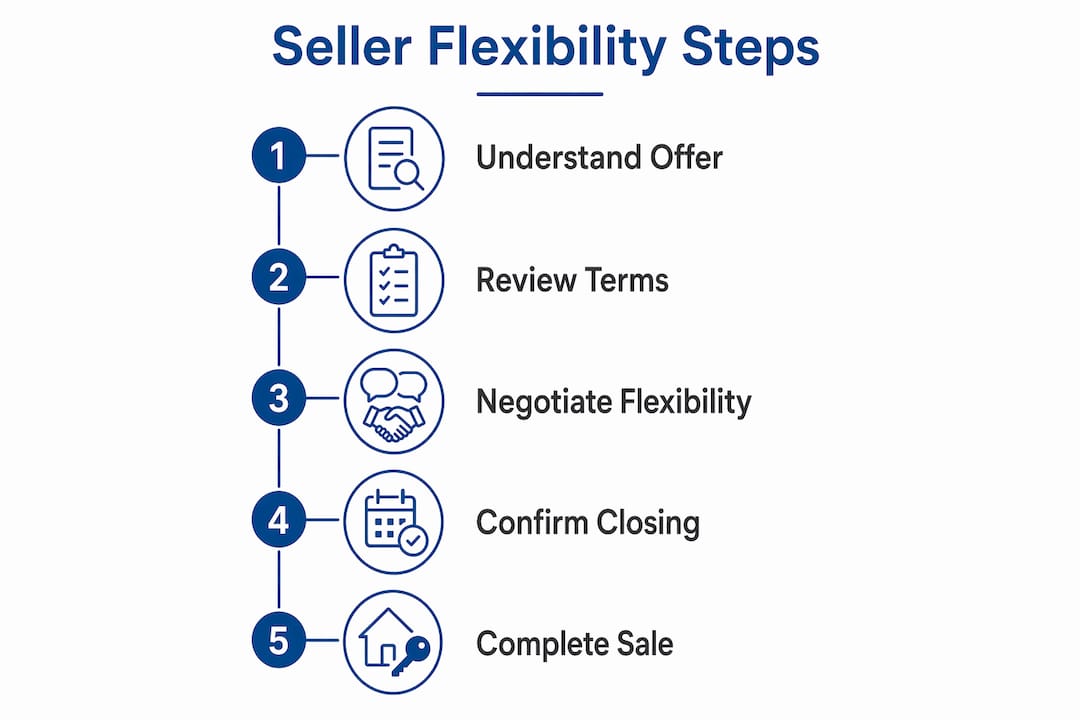 Infographic showing steps of seller flexibility cash offer