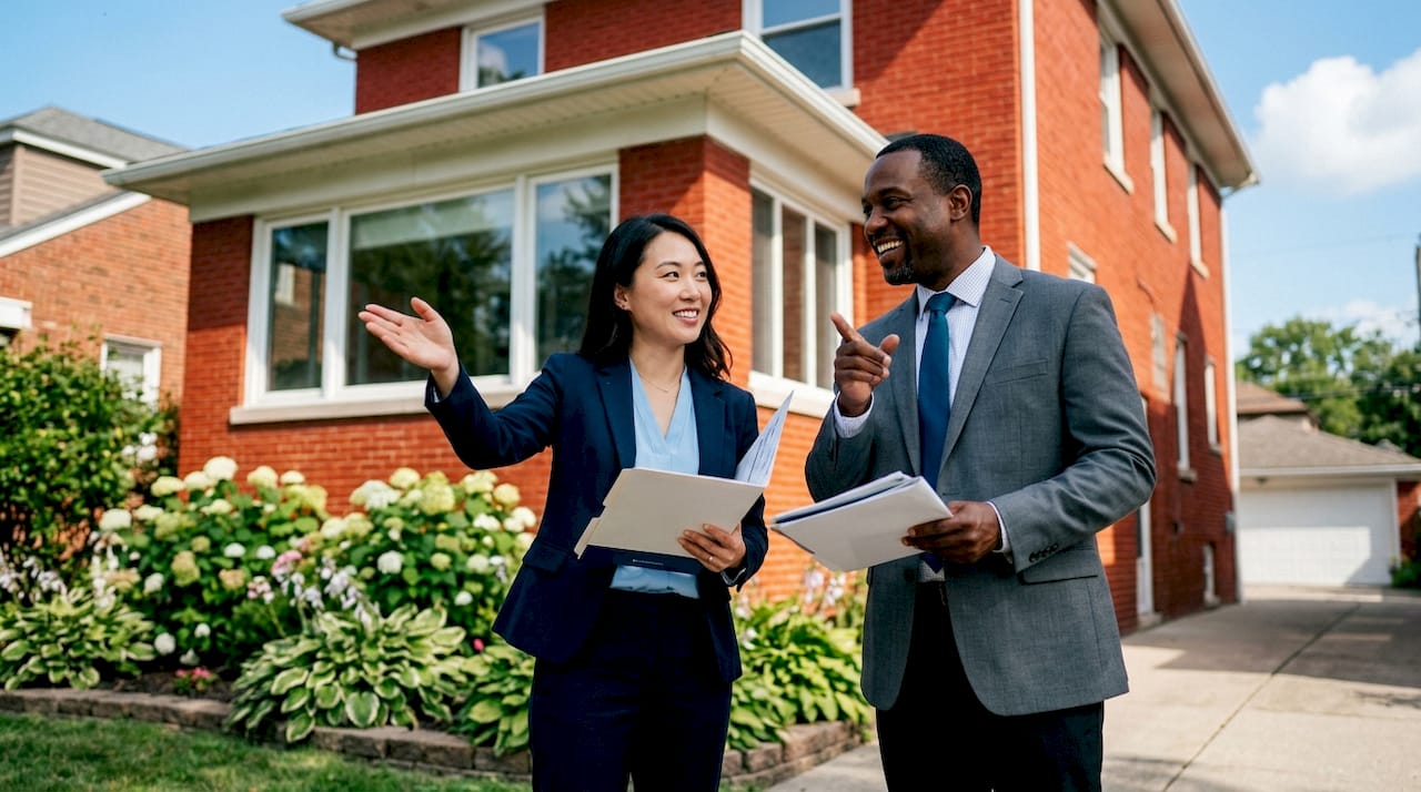 Agents discussing Detroit cash buyers