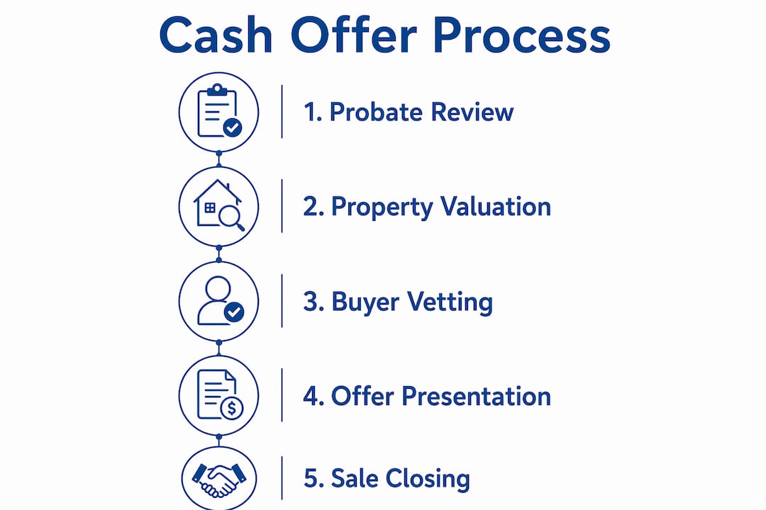 Infographic outlining inherited property cash offer steps