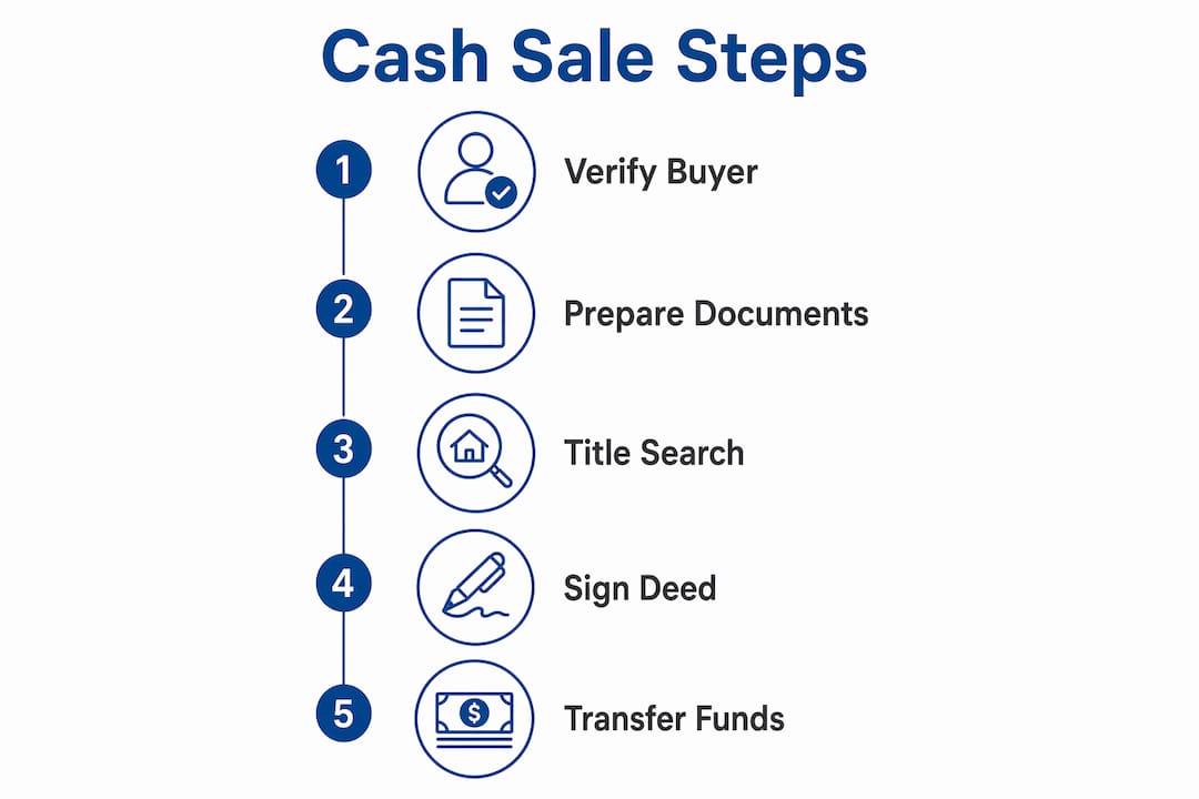 Infographic showing direct cash home sale steps