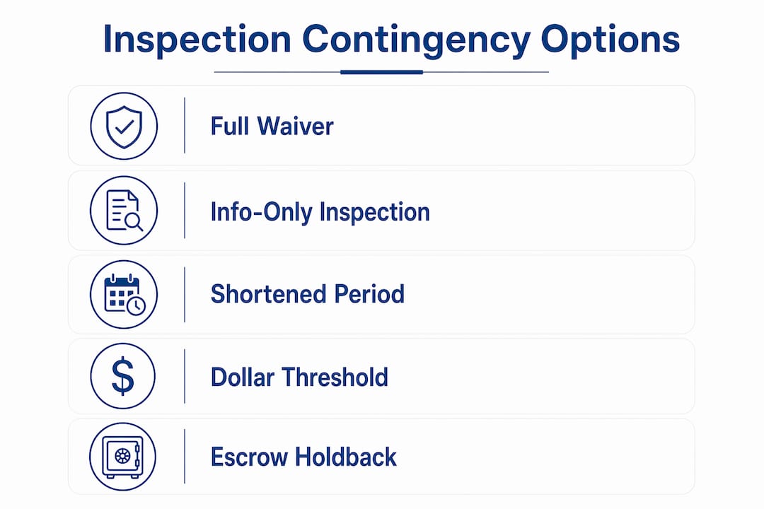 Infographic outlining inspection contingency options