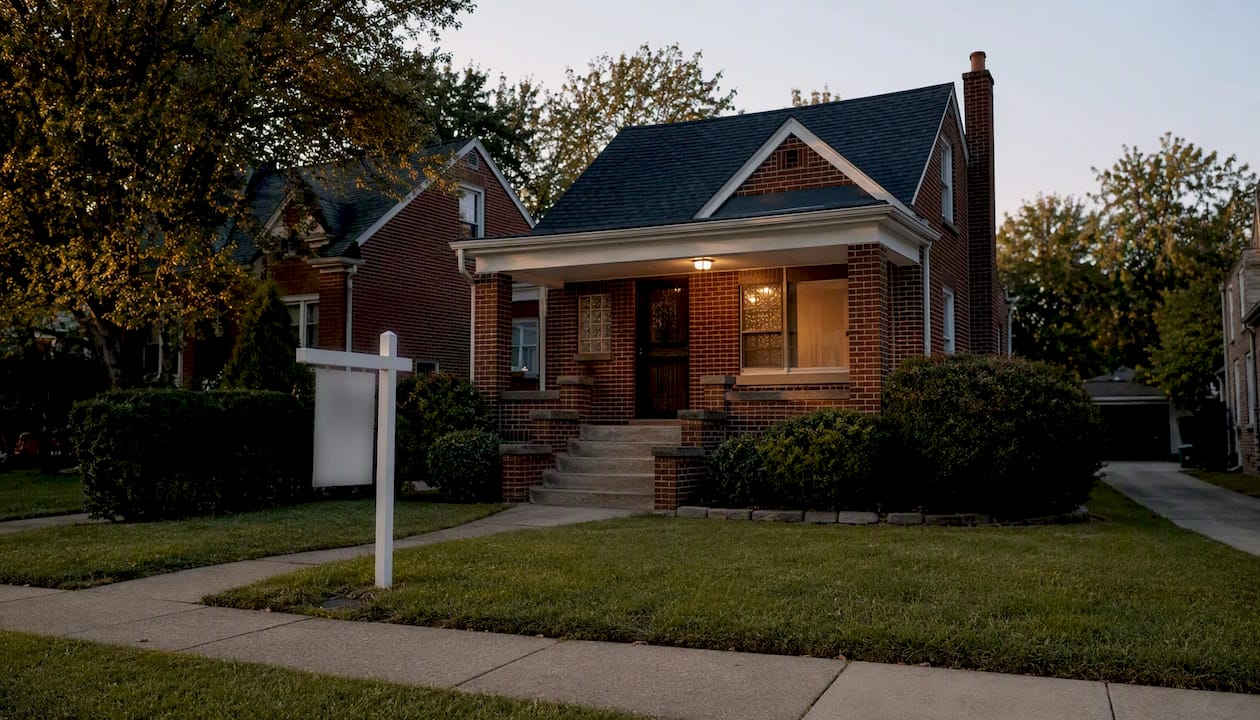 House exterior suggesting rent-back agreement