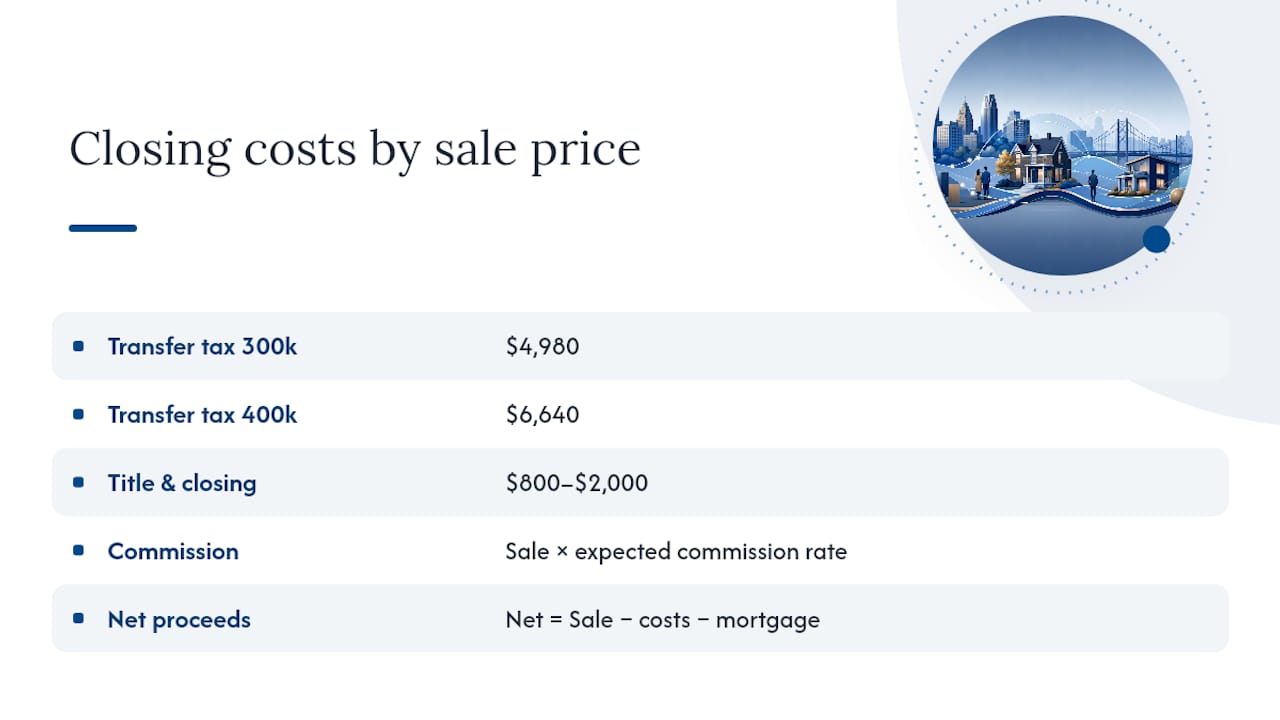 Diagram of typical Detroit closing cost components