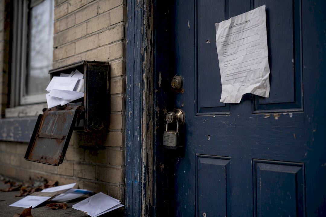 Foreclosure notice on locked door