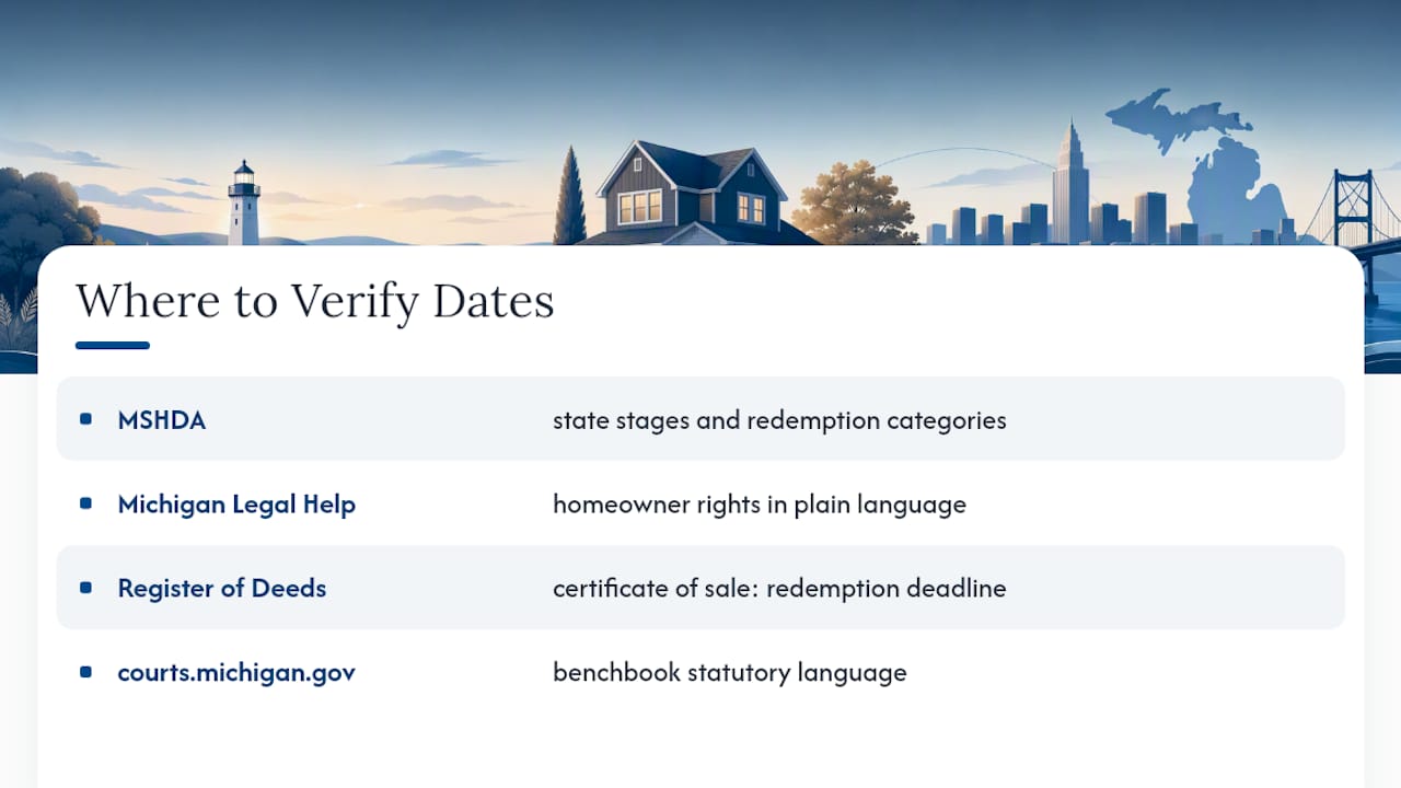 Four sources for verifying foreclosure dates