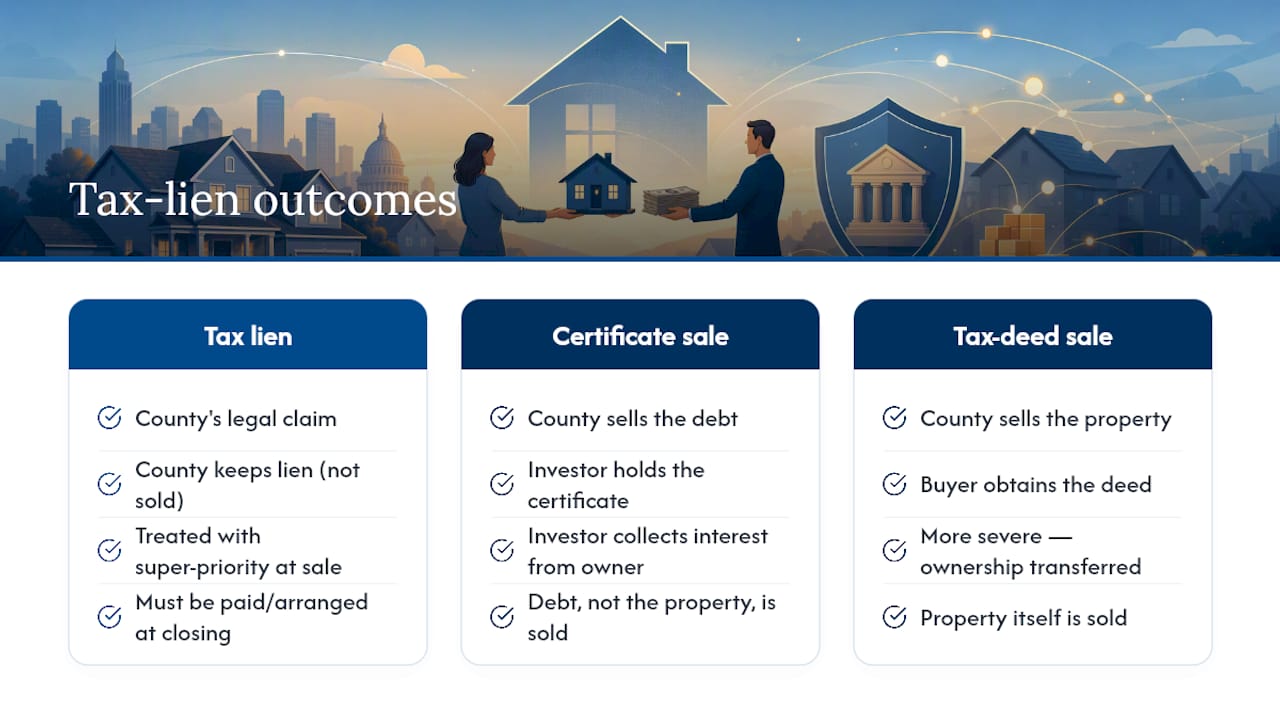 How Do Tax Liens Actually Affect a Home Sale? — overview diagram