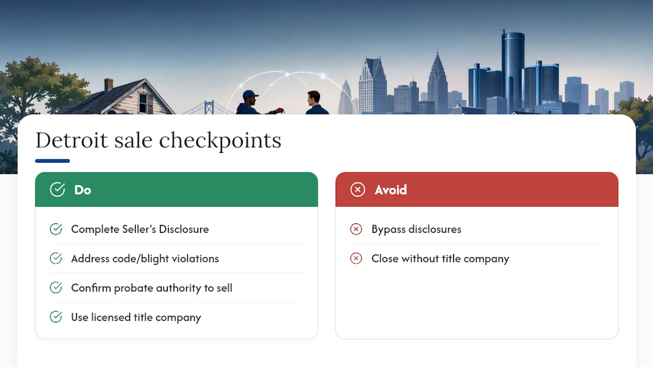 Detroit cash sale compliance checkpoints
