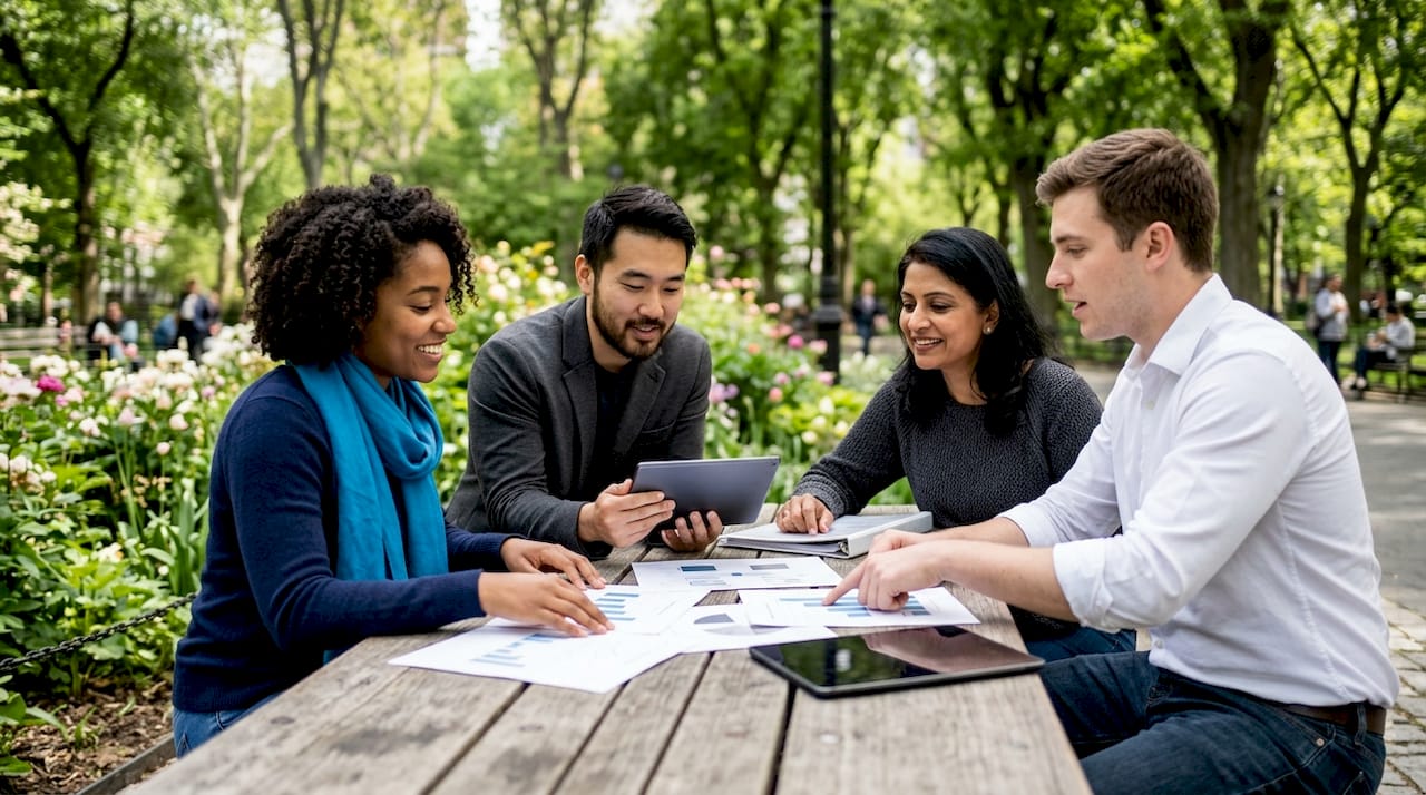 Marketing team collaborating on SEO fulfillment