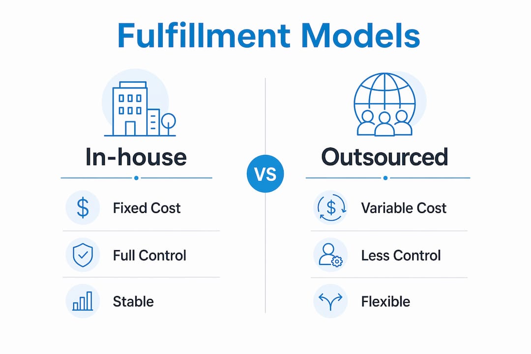 Infographic comparing in-house and outsourced SEO fulfillment