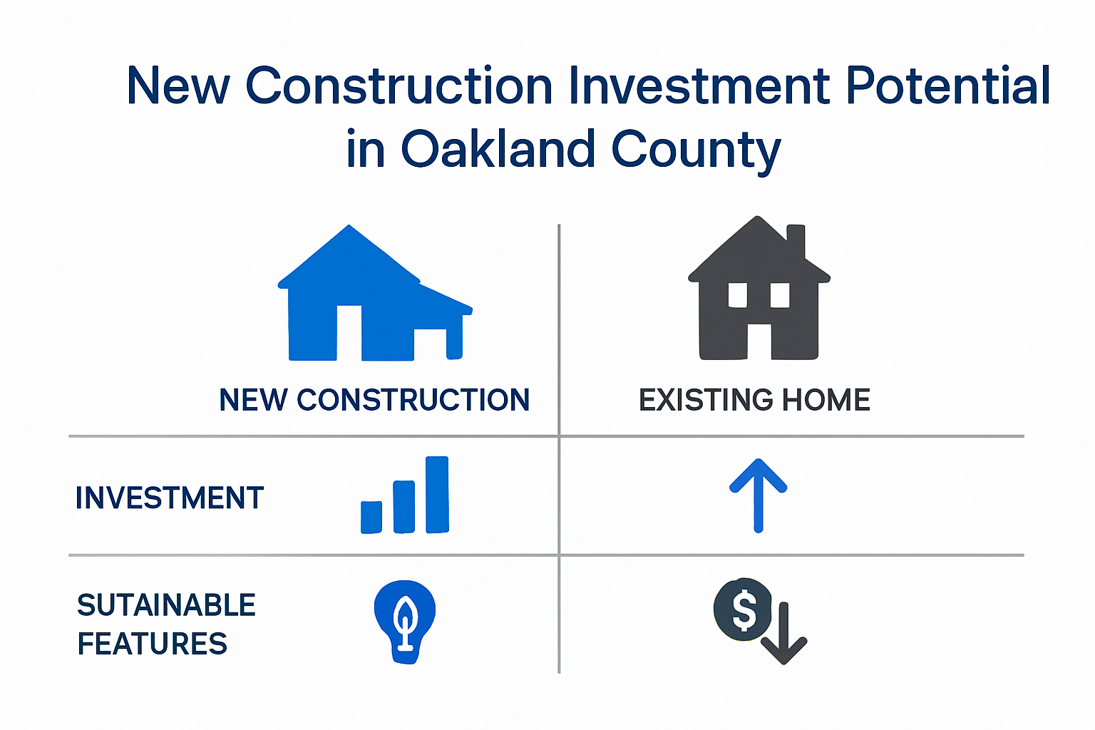 Infographic comparing new construction investment benefits