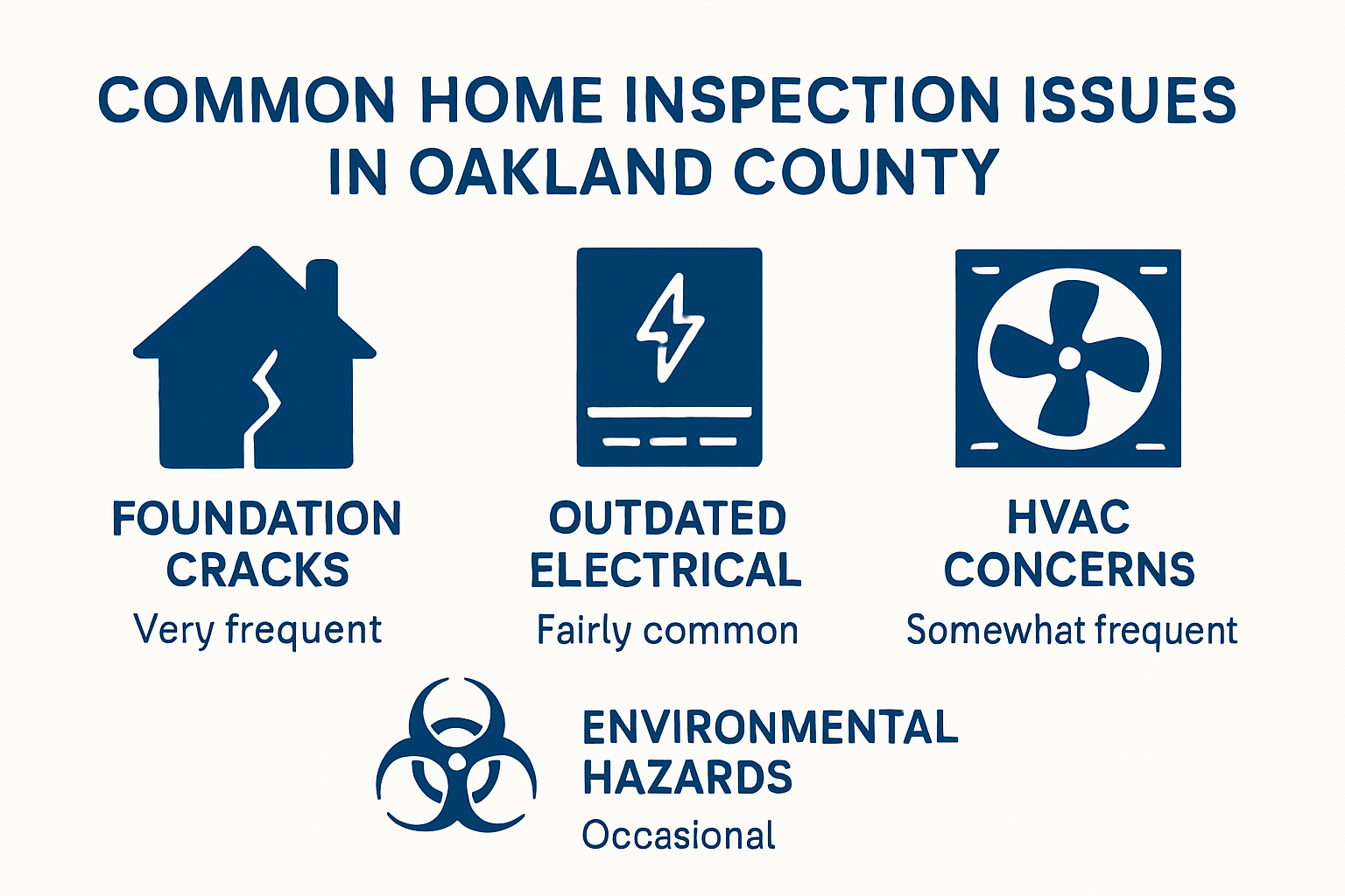 Oakland County home inspection common issues visual summary