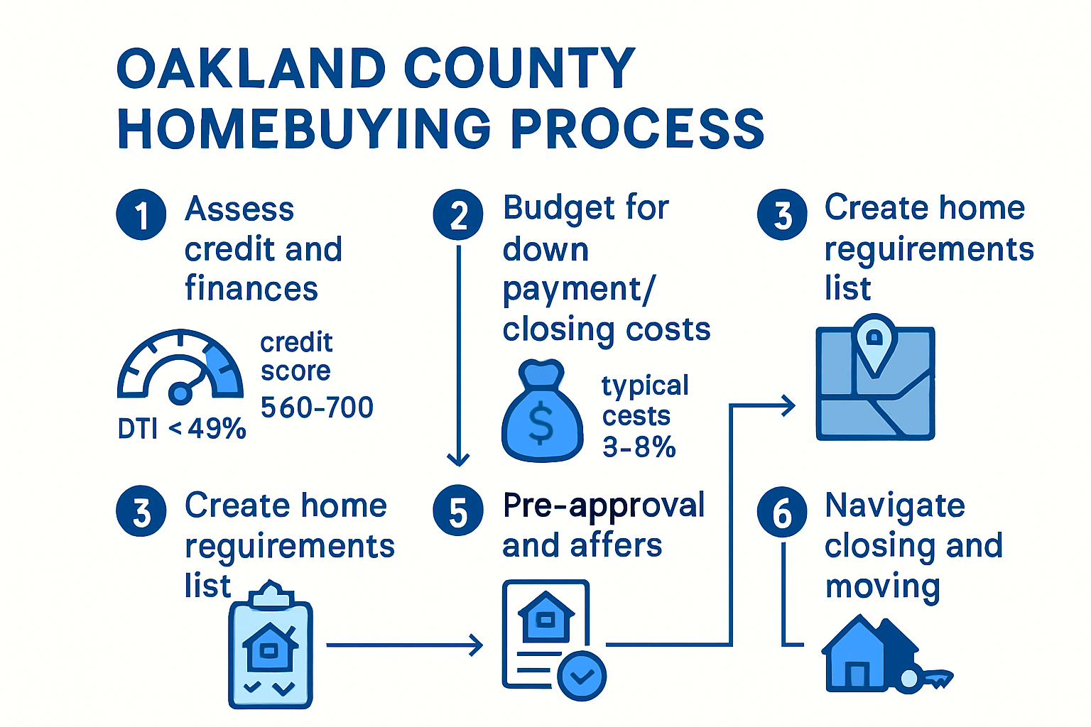 Step-by-step Oakland homebuying process visual guide