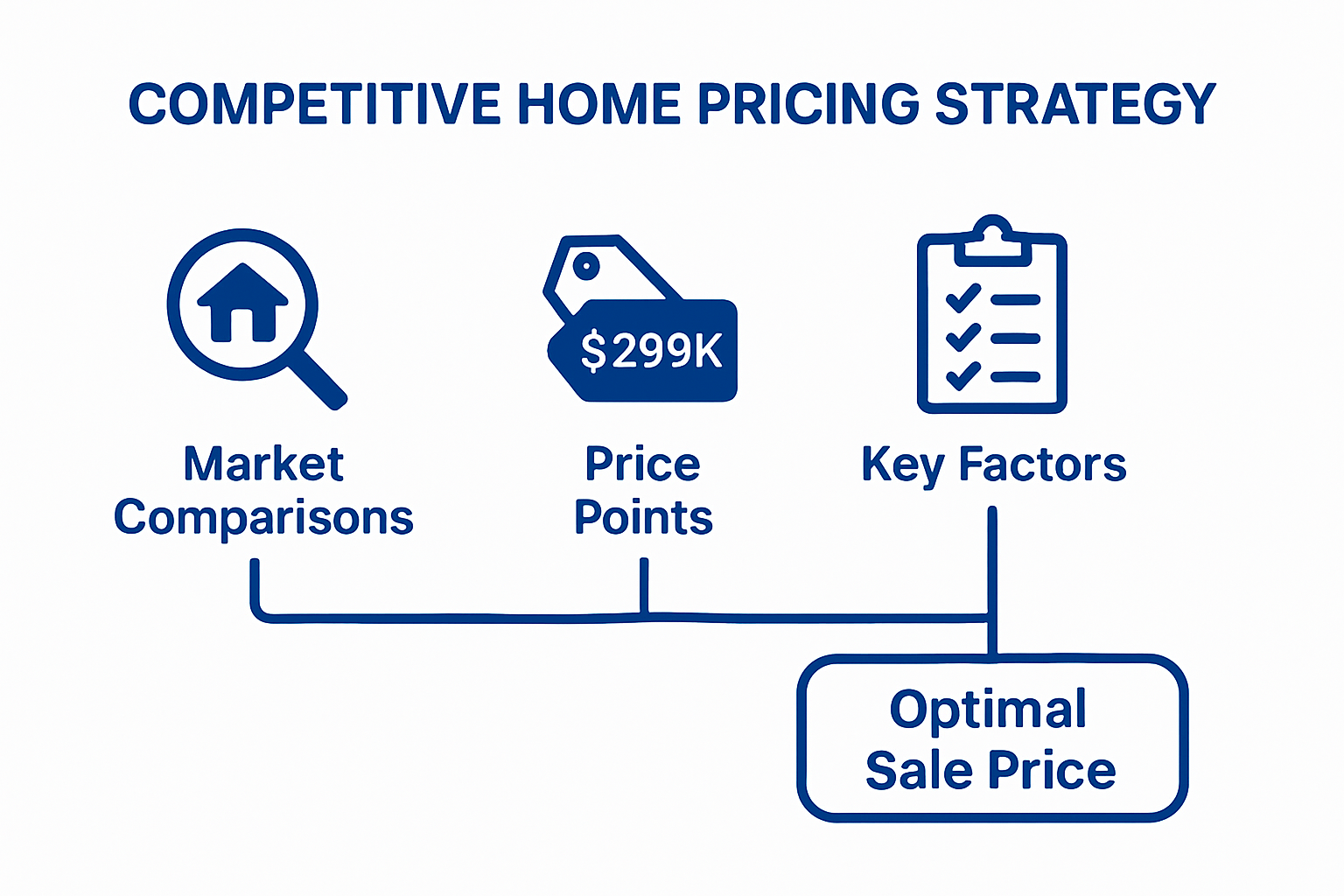 Infographic explaining home sale pricing strategy and market comparisons